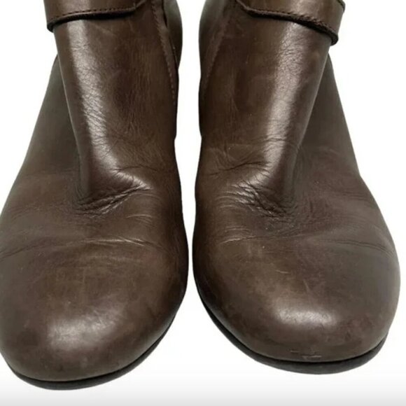 Paul Green Heeled Ankle Boots Brown Side Zip Contemporary Leather Size 6.5 - Picture 7 of 11
